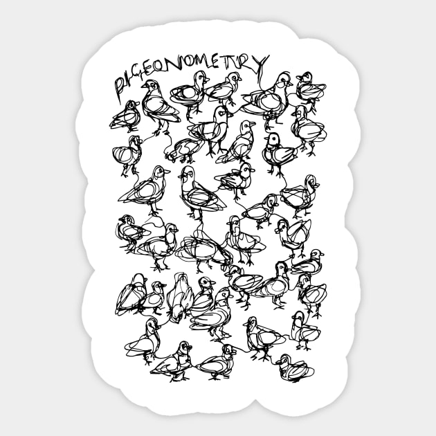 Pigeonometry - Aesop Rock - Illustrated Lyrics Sticker by bangart
